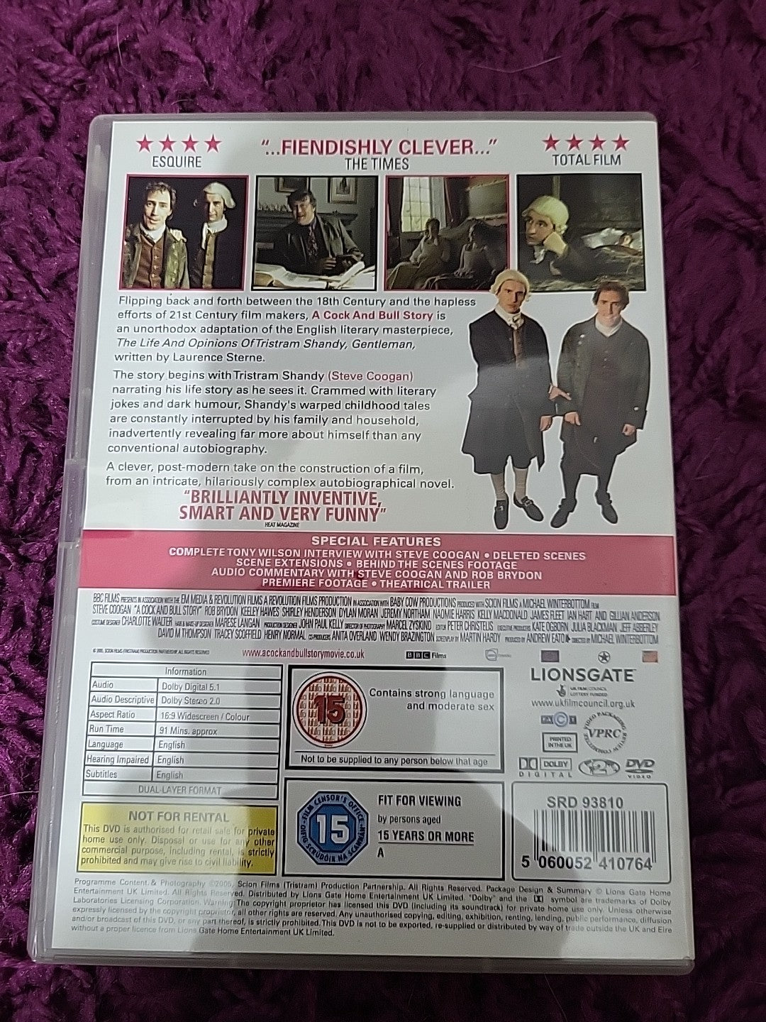 A Cock And Bull Story DVD 2006 – Steve Coogan Comedy Film