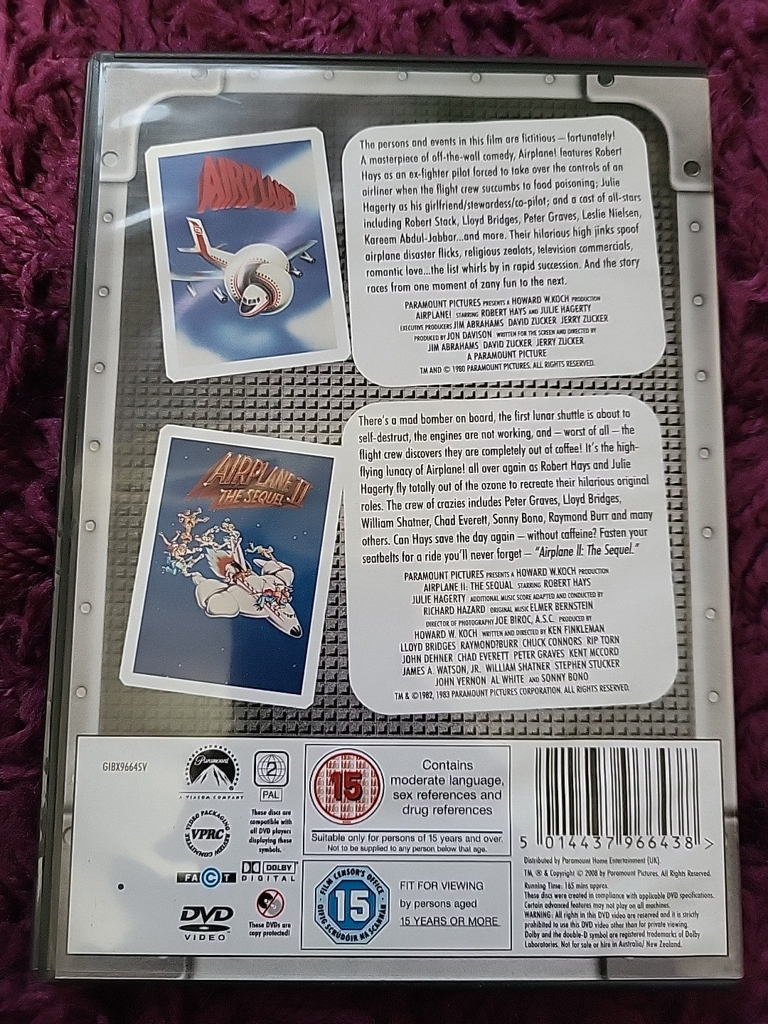 Airplane! / Airplane 2 The Sequel DVD 2008 Comedy Double Film