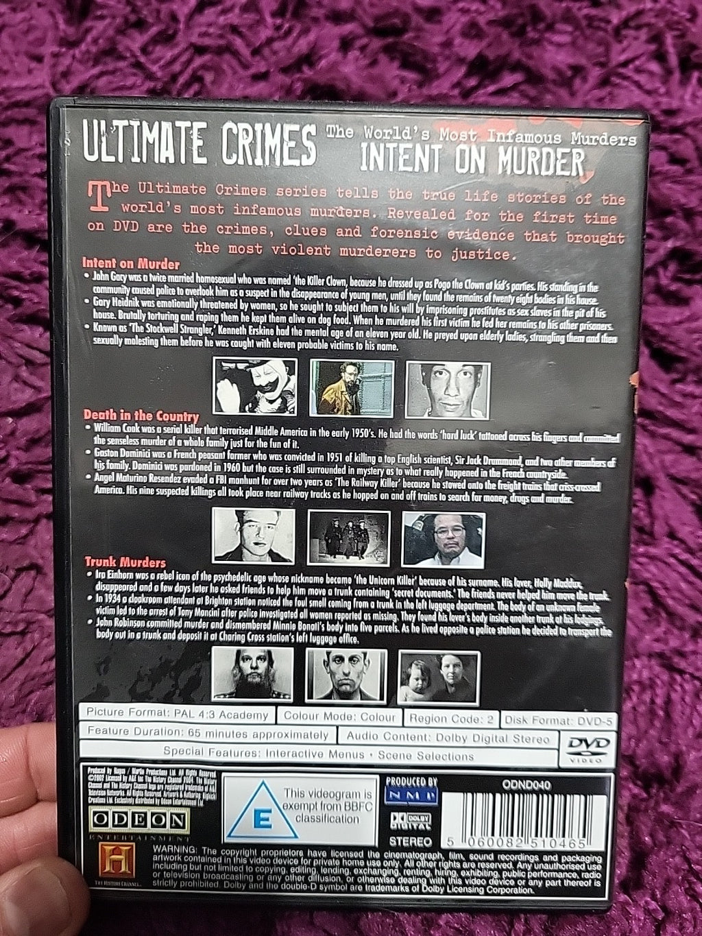 Ultimate Crimes Intent On Murder DVD 2005 – True Crime Documentary