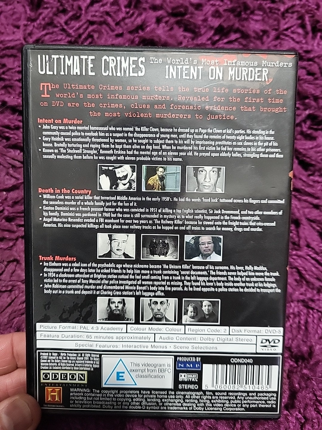 Ultimate Crimes Intent On Murder DVD 2005 – True Crime Documentary