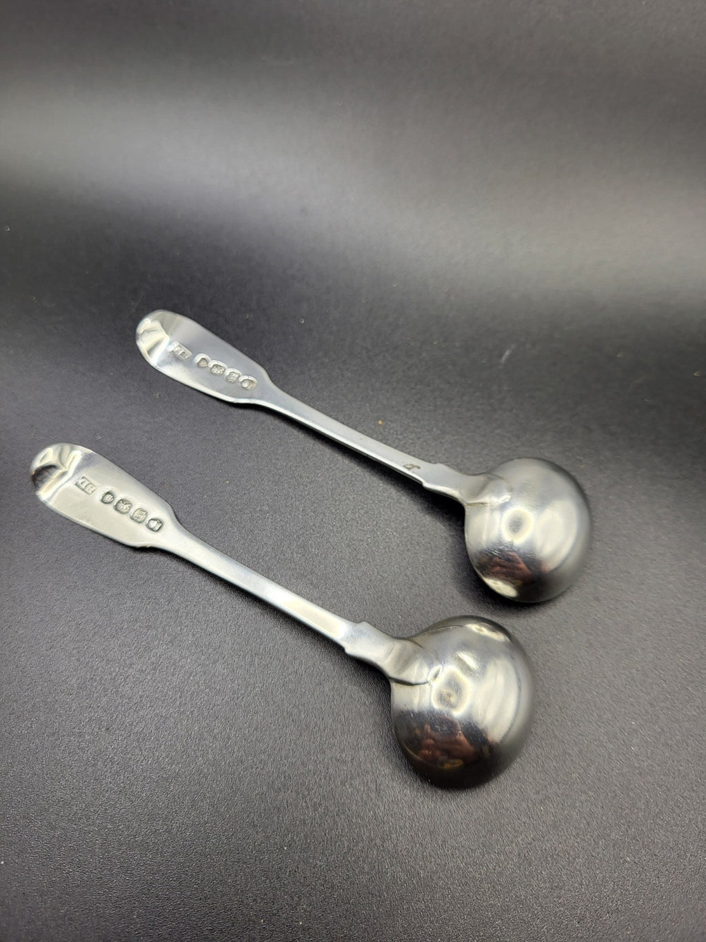 Pair of Georgian 1787 Sterling Silver Mustard Spoons  London  Hallmarked – 23.7g