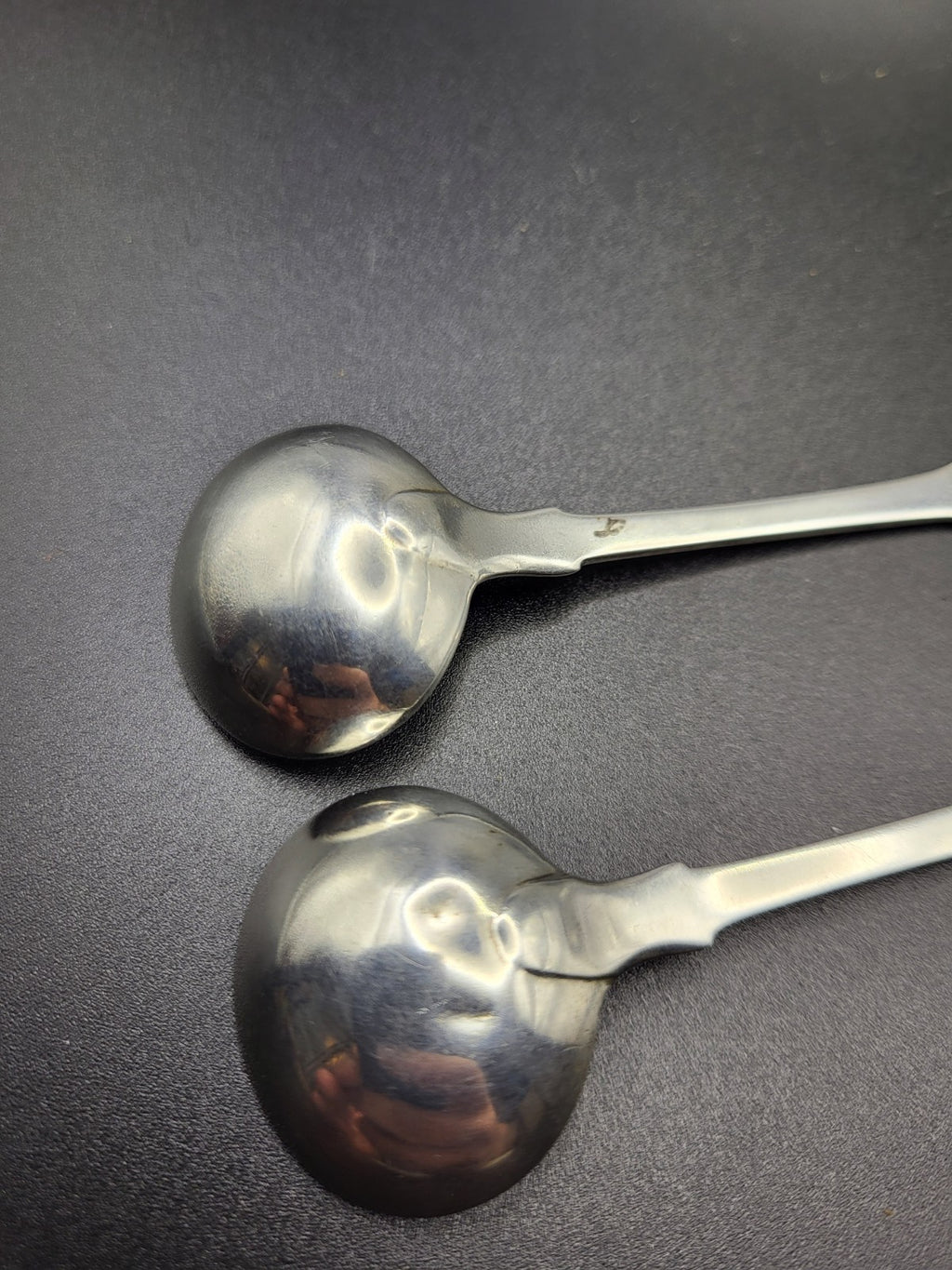Pair of Georgian 1787 Sterling Silver Mustard Spoons  London  Hallmarked – 23.7g