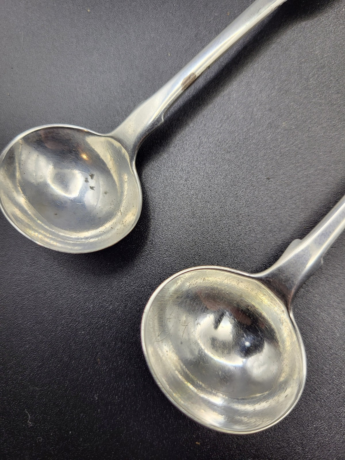 Pair of Georgian 1787 Sterling Silver Mustard Spoons  London  Hallmarked – 23.7g