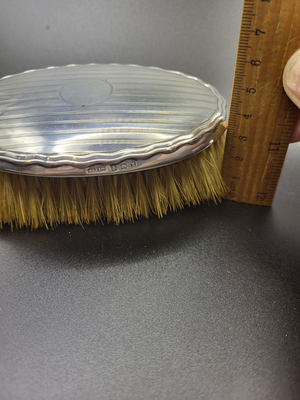 Antique Hallmarked Sterling Silver Brush Birmingham 1927 - Daniel Man. Co.