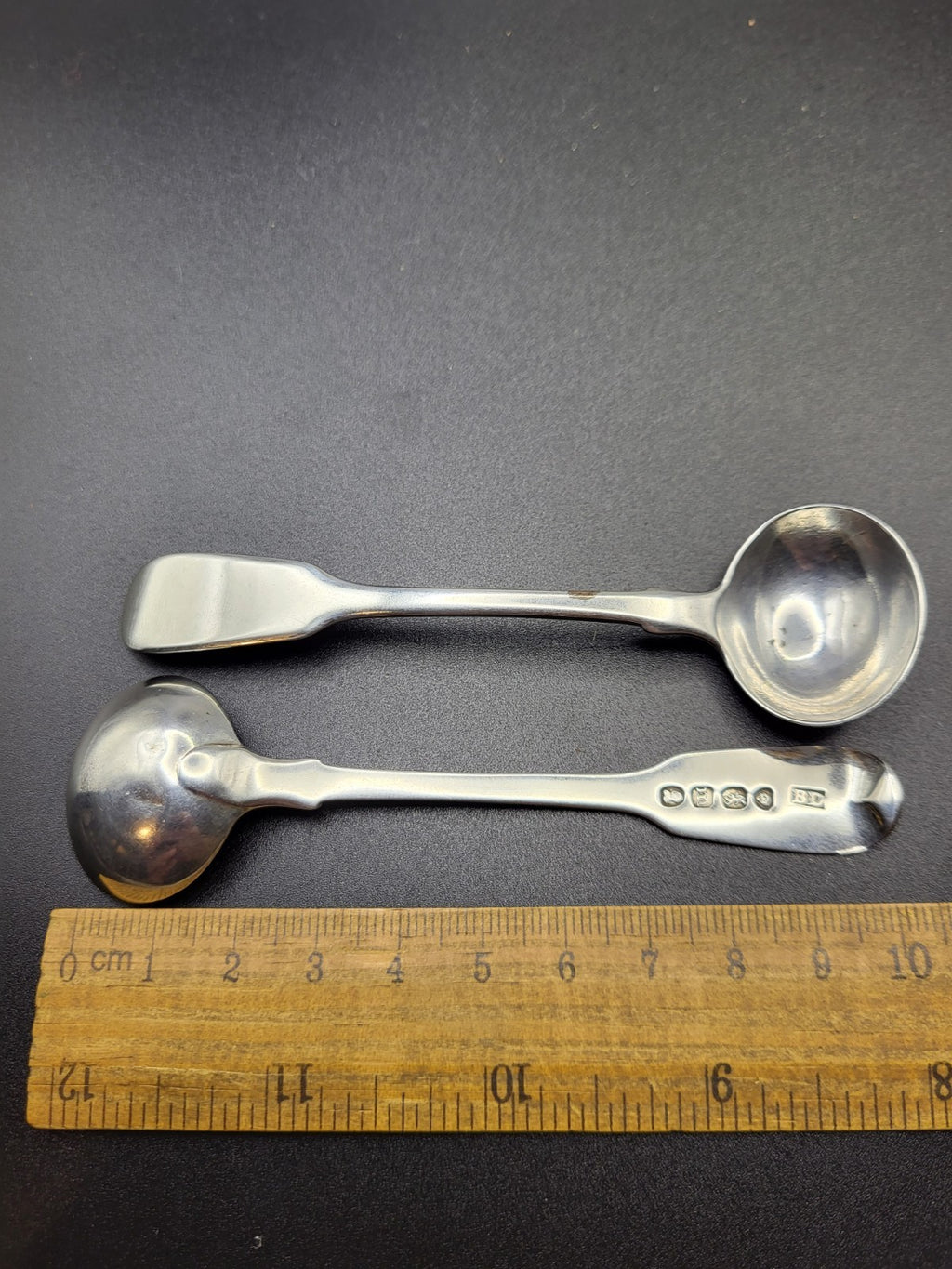 Pair of Georgian 1787 Sterling Silver Mustard Spoons  London  Hallmarked – 23.7g