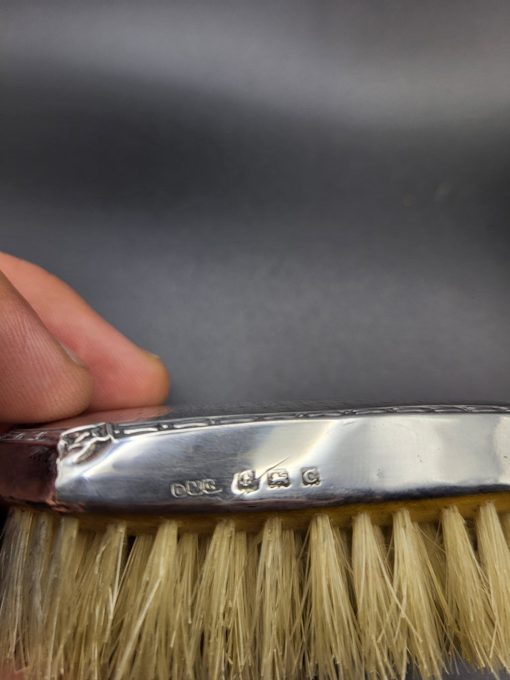 Antique Hallmarked Sterling Silver Brush Birmingham 1927 - Daniel Man. Co.