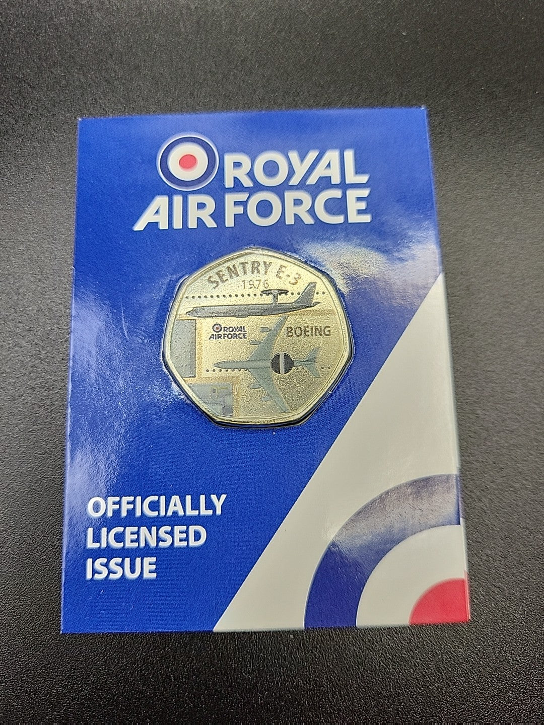 The Official RAF, 1976 Sentry E-3 Boeing 50p Shaped Commemorative Coin