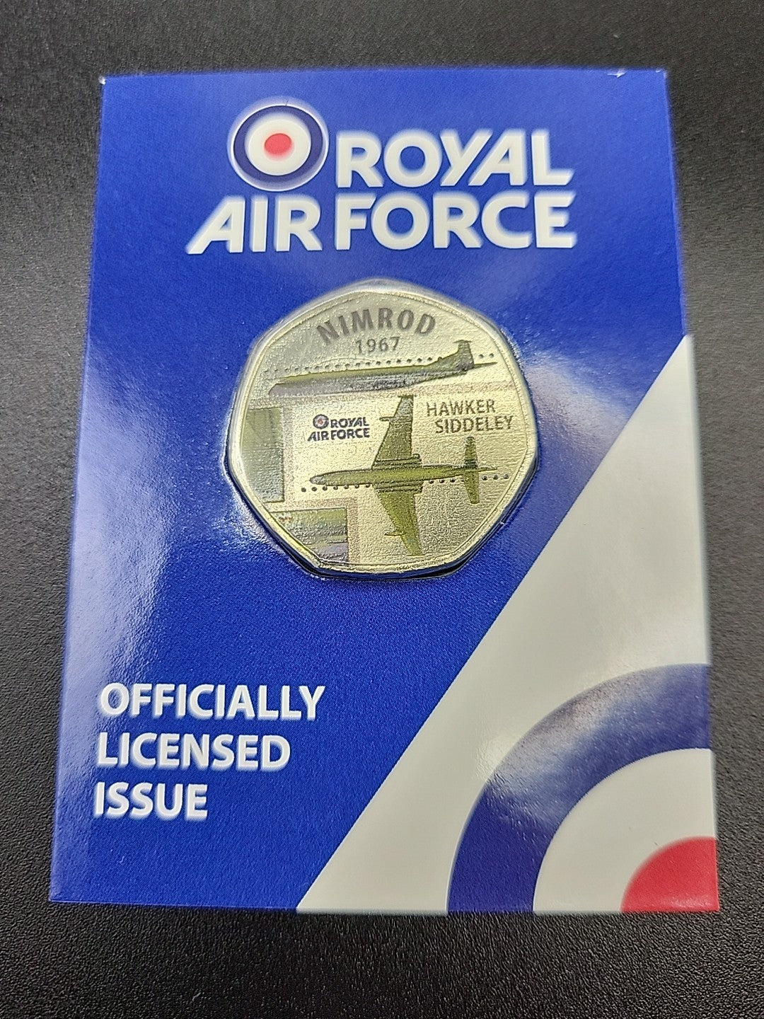 The Official RAF, 1967 Nimrod Hawker Siddeley 50p Shaped Commemorative Coin