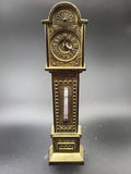 Vintage Brass Grandfather Clock Thermometer England Reg No 873195 Wall Hanging
