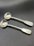 Antique Pair Georgian Sterling Silver Salt / Mustard Ladles 1816 Eley & Fearn