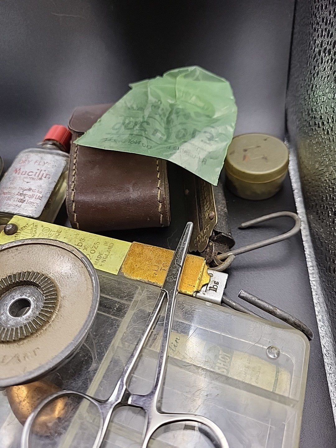 Vintage Fishing Tackle Bag & Contents Job Lot Fly Coarse Angling Kit