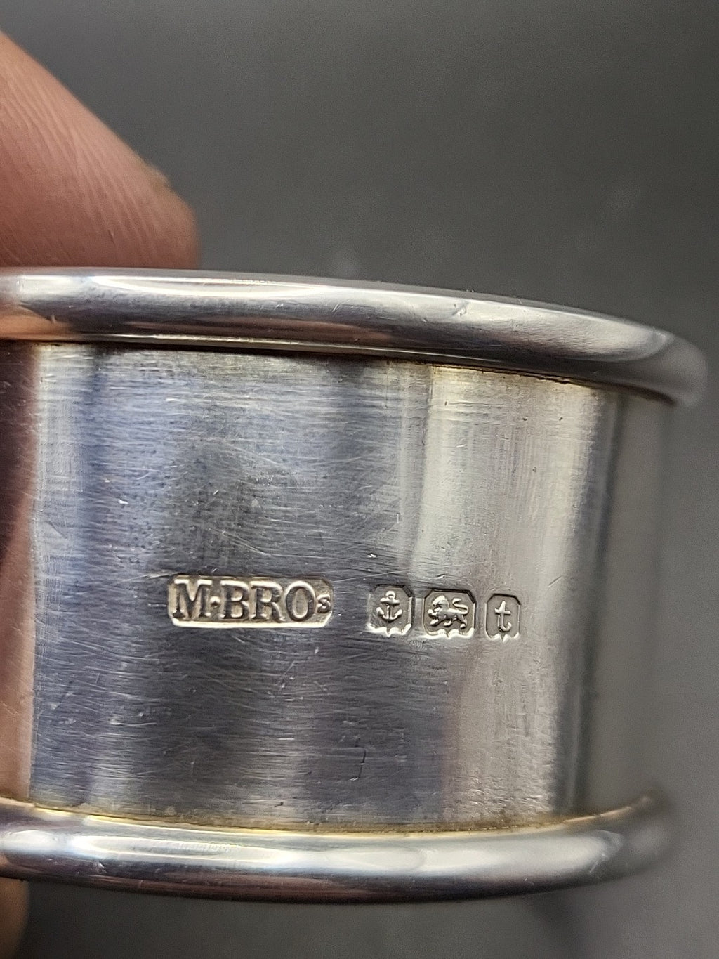 Antique 1918 Hallmarked Sterling Silver Napkin Ring M.Bros