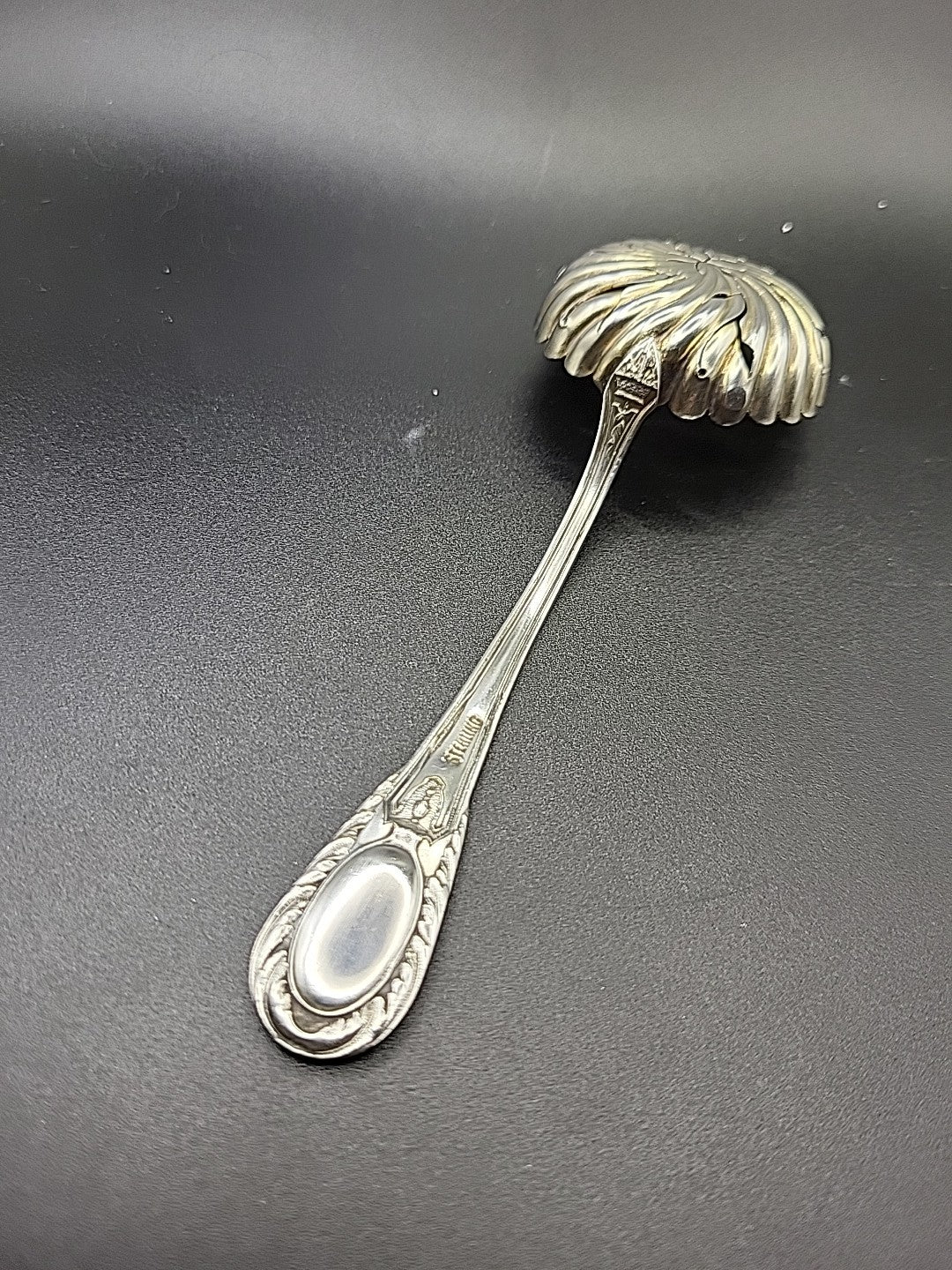 Sterling Silver Tea Strainer Spoon Gilt Bowl Pierced c1900