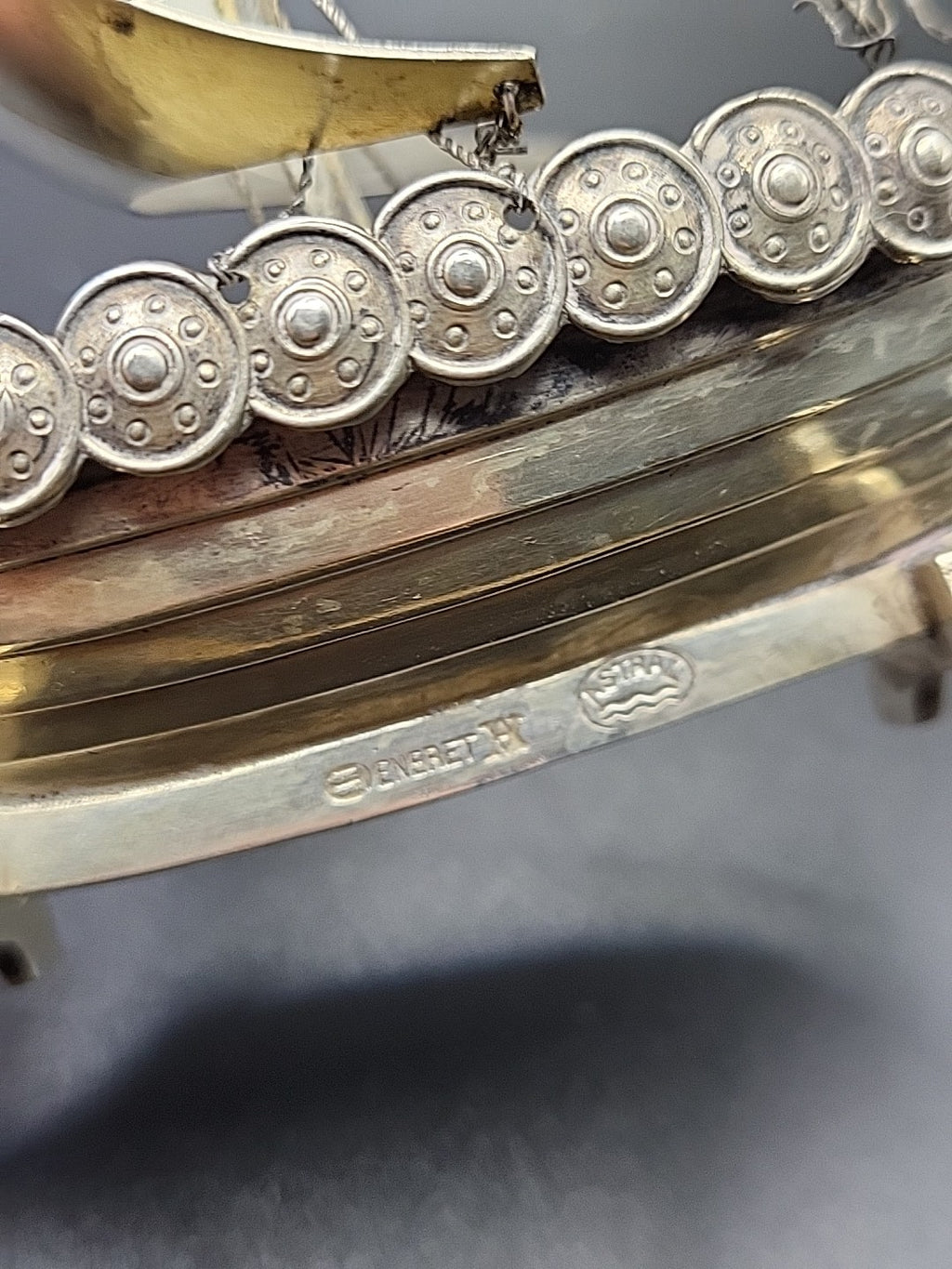 Art Deco Silver Plate Viking Ship Centrepiece ENERET ASTRAL Danish c1920-40 71g